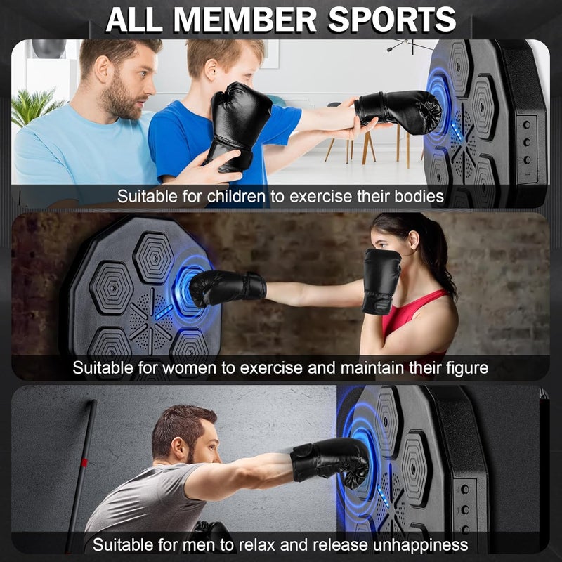 Beyn 2025 New Music Boxing Machine, Upgraded 2.0 Smart Bluetooth Music Boxing Parent-Child Games, Wall-Mounted Exercise Equipment for Home Exercise - Image 5